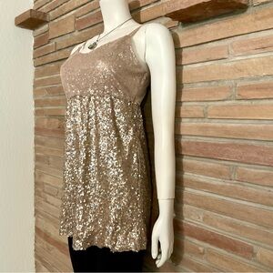 Gold Sequined Babydoll Strappy Top Irreplaceable Large